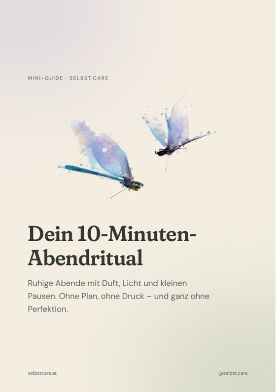 Titelseite des Mini-Guides „Dein 10-Minuten-Abendritual“